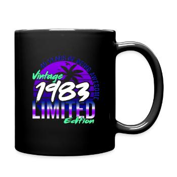 40. Geburtstag 1983 Geburtstag Retro Geschenkidee - Tasse einfarbig - Schwarz - Rechts