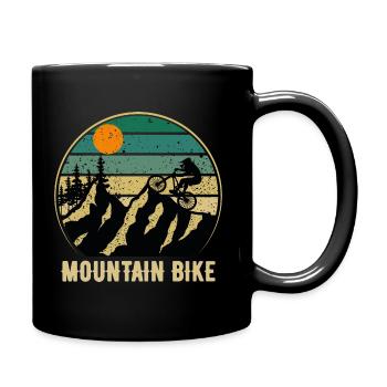 Retro Mountain Bike - Tasse einfarbig - Schwarz - Rechts