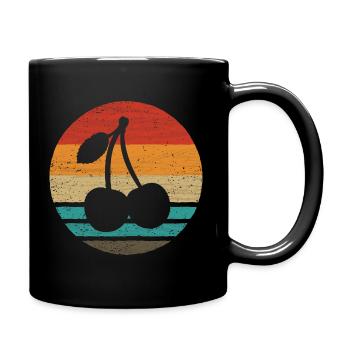 Cerises Retro Style Vintage - Mug uni - noir - Droite