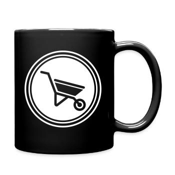 Schubkarre Symbol - Tasse einfarbig - Schwarz - Rechts