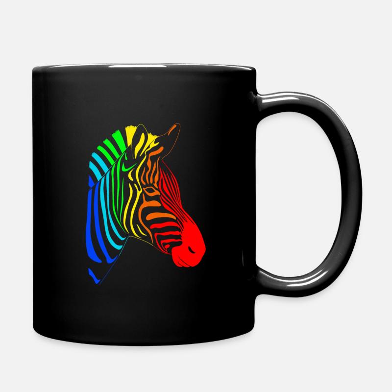 Farbiges Zebra - Tasse einfarbig - Schwarz