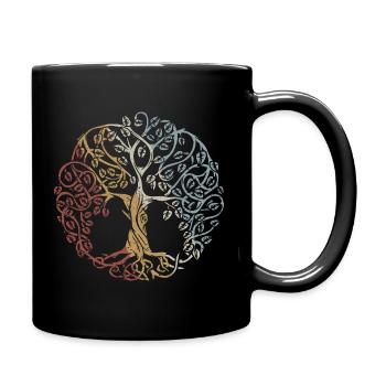 Tree Of Life Retro Style Vintage - Tasse einfarbig - Schwarz - Rechts