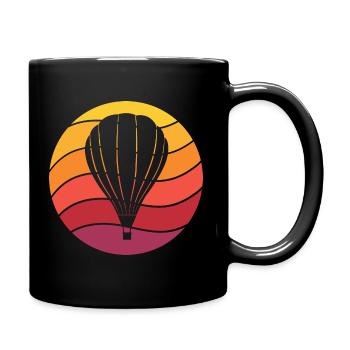 Hot Air Balloon Retro Style Vintage - Full Colour Mug - black - Right