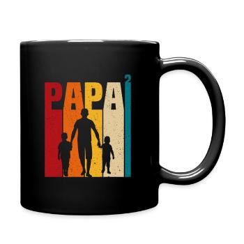 père avec deux fils papa et fils cadeau papa - Mug uni - noir - Droite
