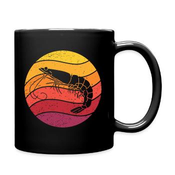 Crevettes Retro Style Vintage - Mug uni - noir - Droite