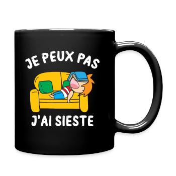 Je Peux Pas J'ai Sieste Cadeau Drôle Dormir Humour - Tasse einfarbig - Schwarz - Rechts