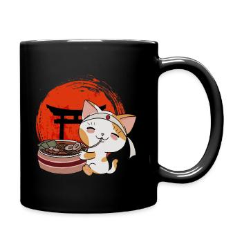 Cute Cat Japanese Manga - Full Colour Mug - black - Right