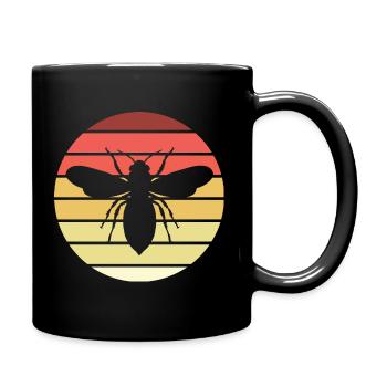 Honigbiene Retro Style Vintage - Tasse einfarbig - Schwarz - Rechts