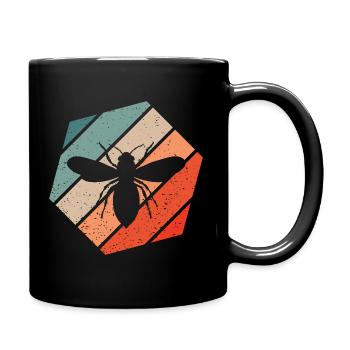 Honigbiene Retro Style Vintage - Tasse einfarbig - Schwarz - Rechts