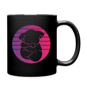 Koala Retro Style Vintage - Tasse einfarbig - Schwarz - Rechts