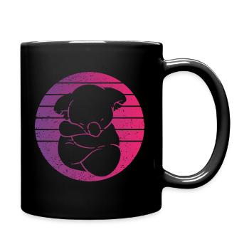 Koala Retro Style Vintage - Tasse einfarbig - Schwarz - Rechts