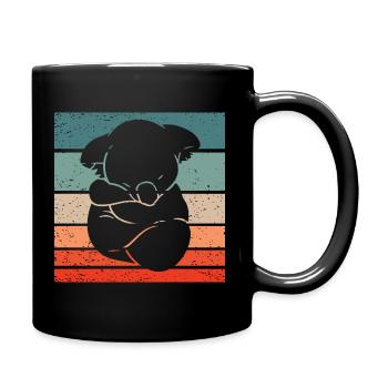Koala Retro Style Vintage - Tasse einfarbig - Schwarz - Rechts