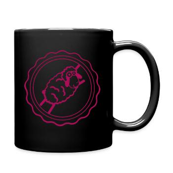 Moutons - Laine - Troupeau de moutons - Nature - Ferme - Mug uni - noir - Droite