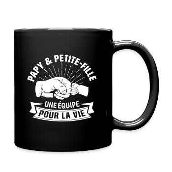 papy et petite fille une équipe pour la vie - Mug uni - noir - Droite