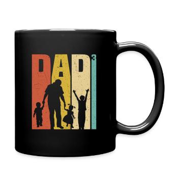 Papa 3 Kinder stolzer Vater 3 Kinder dreifacher Vater - Tasse einfarbig - Schwarz - Rechts