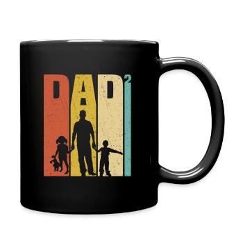 Papa 3 Kinder stolzer Vater 3 Kinder dreifacher Vater - Tasse einfarbig - Schwarz - Rechts