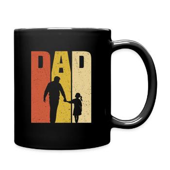 retro father and daughter t-shirt dad daughter - Full Colour Mug - black - Right