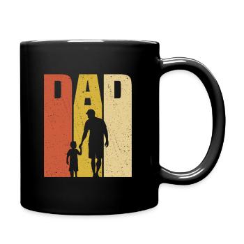 retro dad and son - Mug uni - noir - Droite