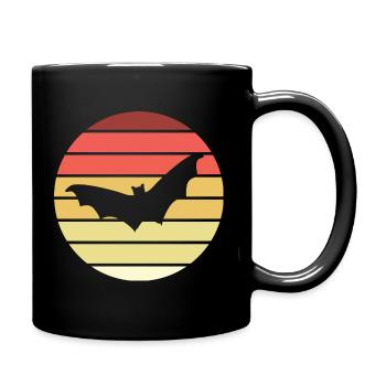 Bat Retro Style Vintage - Full Colour Mug - black - Right