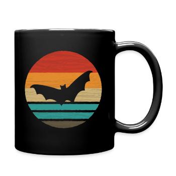 Bat Retro Style Vintage - Full Colour Mug - black - Right