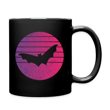 Bat Retro Style Vintage - Full Colour Mug - black - Right