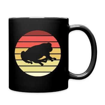 Frosch Retro Style Vintage - Tasse einfarbig - Schwarz - Rechts