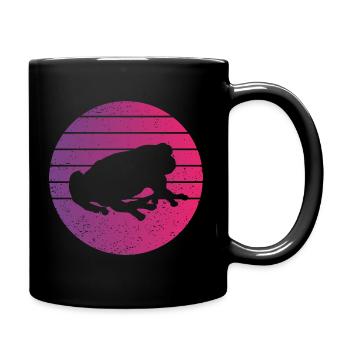 Frosch Retro Style Vintage - Tasse einfarbig - Schwarz - Rechts