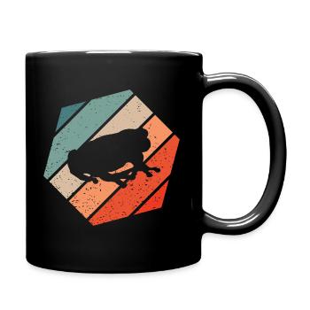 Frosch Retro Style Vintage - Tasse einfarbig - Schwarz - Rechts