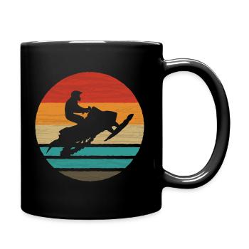 Snowmobile Retro Style Vintage - Full Colour Mug - black - Right
