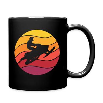 Snowmobile Retro Style Vintage - Full Colour Mug - black - Right