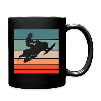 Snowmobile Retro Style Vintage - Full Colour Mug - black - Right