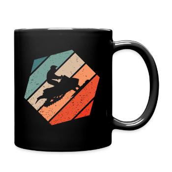 Snowmobile Retro Style Vintage - Full Colour Mug - black - Right