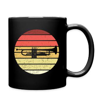 Trumpet Retro Style Vintage - Full Colour Mug - black - Right