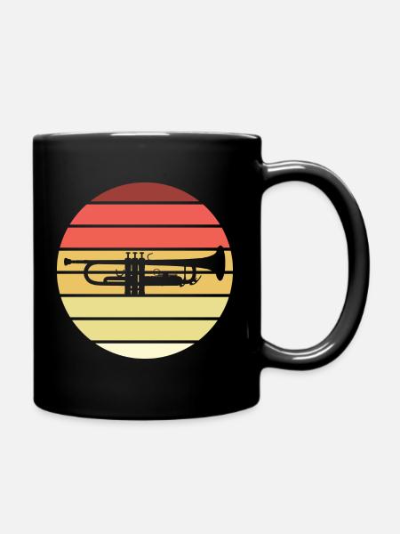 Trompete Retro Style Vintage - Tasse einfarbig - Schwarz