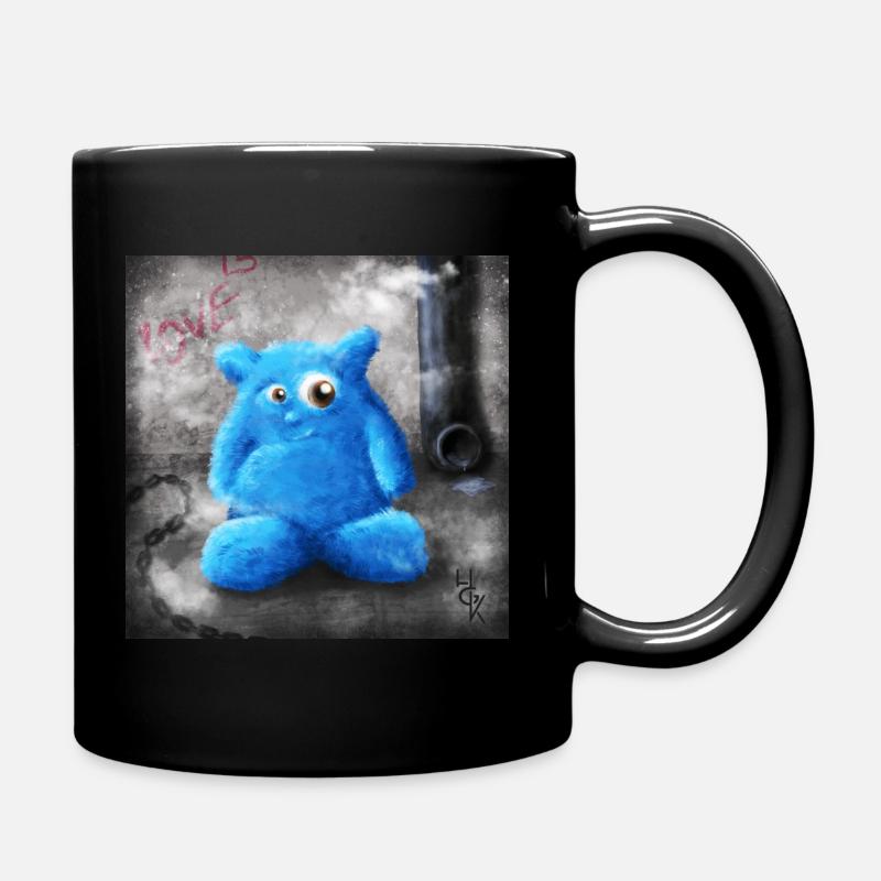 Blaue Plüschliebe - Tasse einfarbig - Schwarz