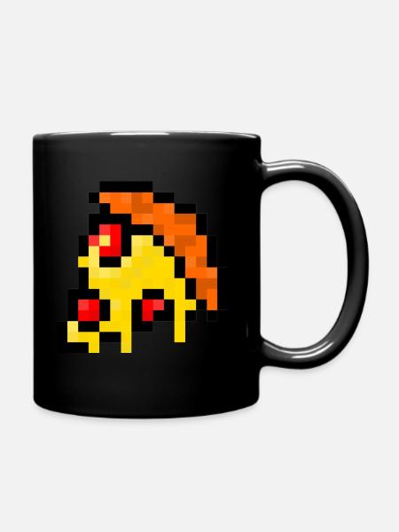 Pixel Pizza - Tasse einfarbig - Schwarz