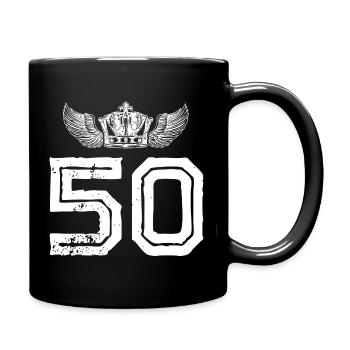50 number crown - Full Colour Mug - black - Right