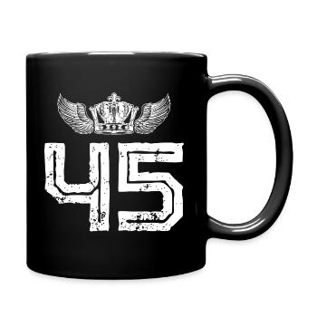 45 Number crown - Full Colour Mug - black - Right