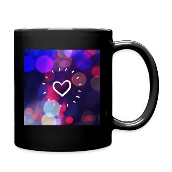 Konfetti Herz - Tasse einfarbig - Schwarz - Rechts