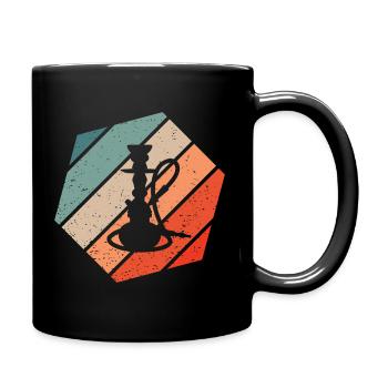 Wasserpfeife Retro Style Vintage - Tasse einfarbig - Schwarz - Rechts