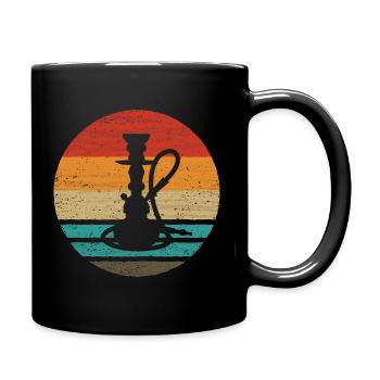 Wasserpfeife Retro Style Vintage - Tasse einfarbig - Schwarz - Rechts
