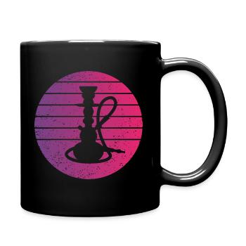Wasserpfeife Retro Style Vintage - Tasse einfarbig - Schwarz - Rechts