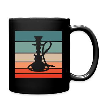 Wasserpfeife Retro Style Vintage - Tasse einfarbig - Schwarz - Rechts