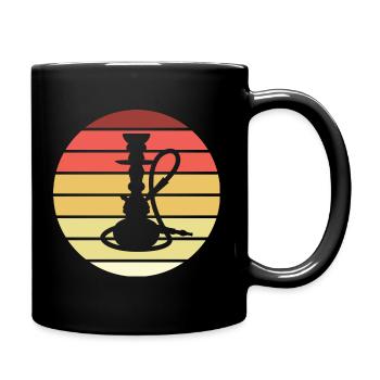 Wasserpfeife Retro Style Vintage - Tasse einfarbig - Schwarz - Rechts