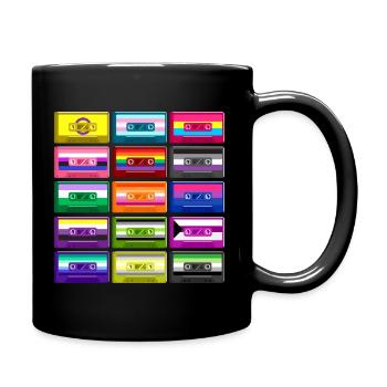 Retro Pride Mixtapes, Love is love, PixelArt Pride - Full Colour Mug - black - Right