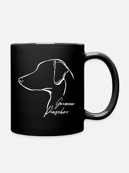 GERMAN PINSCHER Profil Hunde Hund Wilsigns - Tasse einfarbig - Schwarz