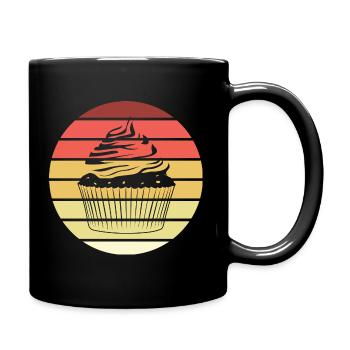 Cupcake Retro Style Vintage - Tasse einfarbig - Schwarz - Rechts