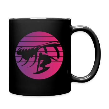 Surfing Retro Style Vintage - Full Colour Mug - black - Right