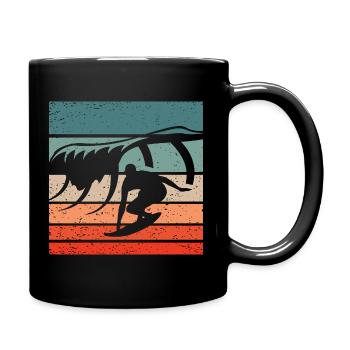Surfing Retro Style Vintage - Full Colour Mug - black - Right