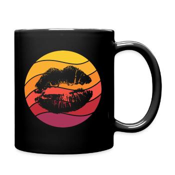 Lippen Retro Style Vintage - Tasse einfarbig - Schwarz - Rechts